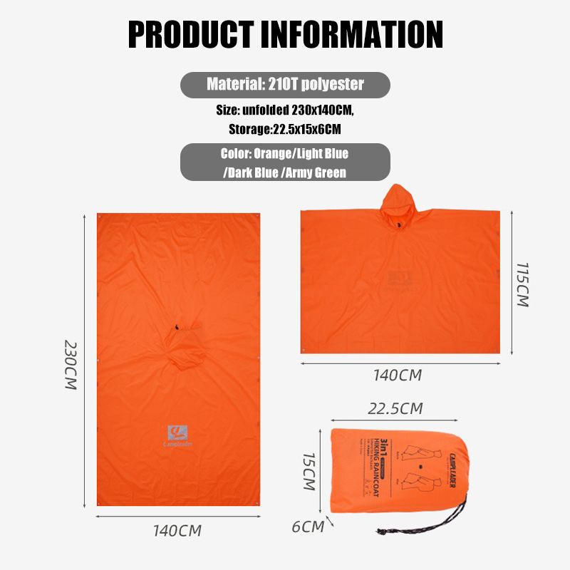 3-in-1 Lightweight Rain Poncho - Cycling Gear For Rain 评论和价格