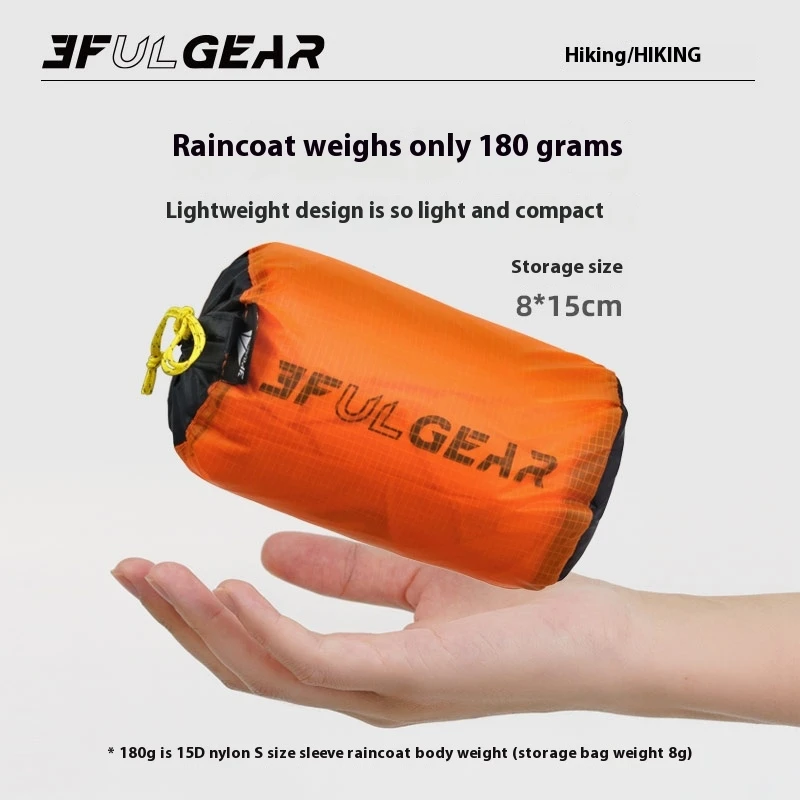 3F UL GEAR Zipper Raincoat 15D - Cycling Gear For Rain 评论和价格