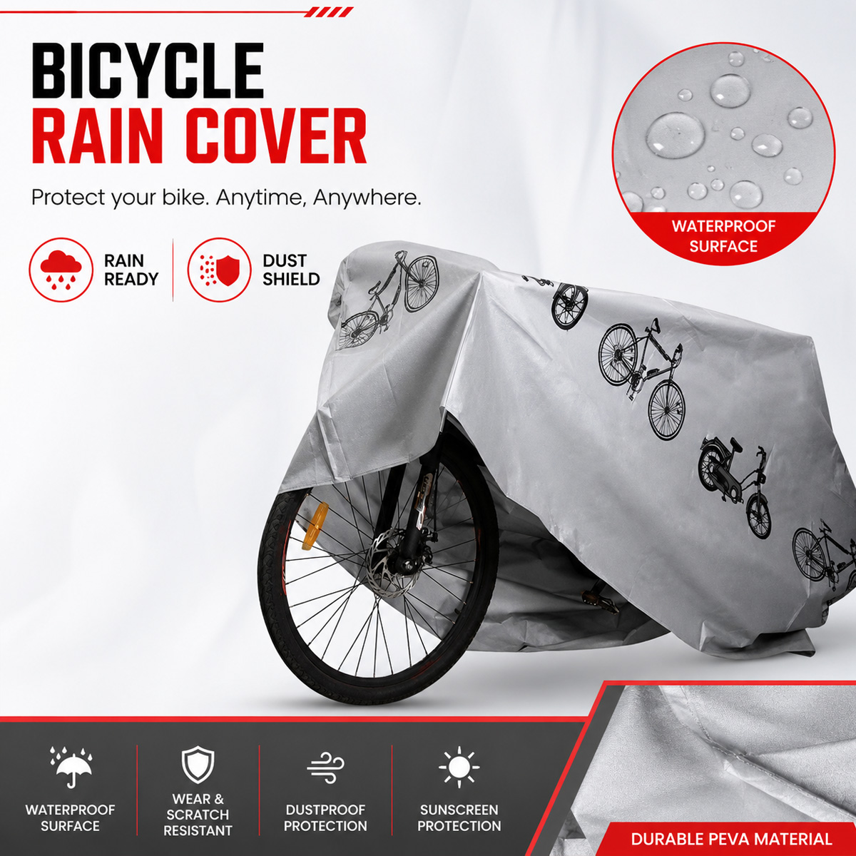 PINMOAP Universal Bicycle Rain - Cycling Gear Pouch 评论和价格