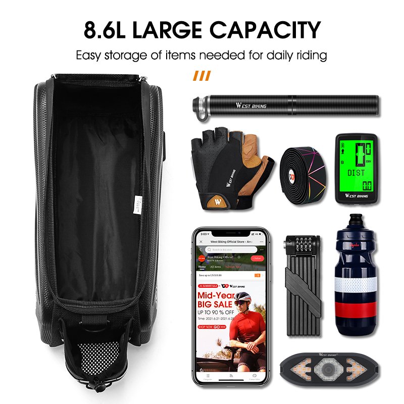 WEST BIKING Hard Shell Bicycle - Cycling Gear Storage Rack 评论和价格
