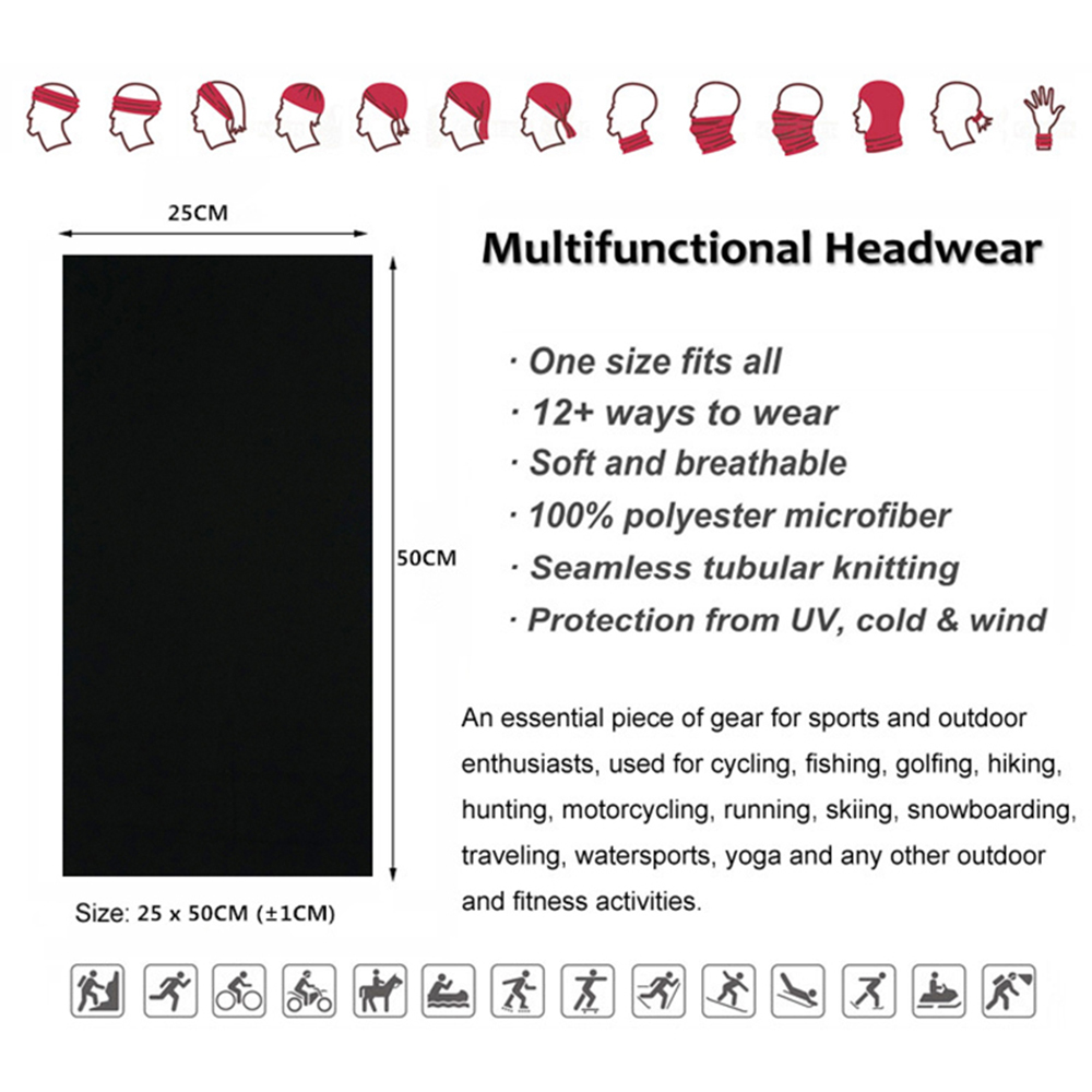 Seamless Solid Color Bandanas  - Cycling Headwear 评论和价格